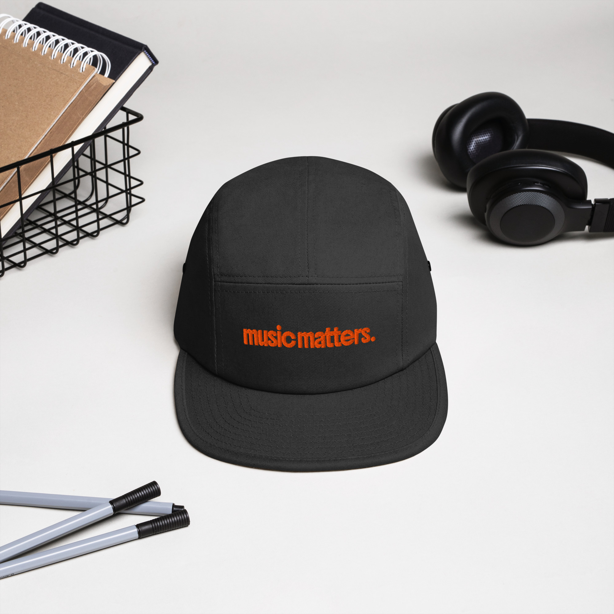 Music Matters Orange Five Panel Cap - Image 5