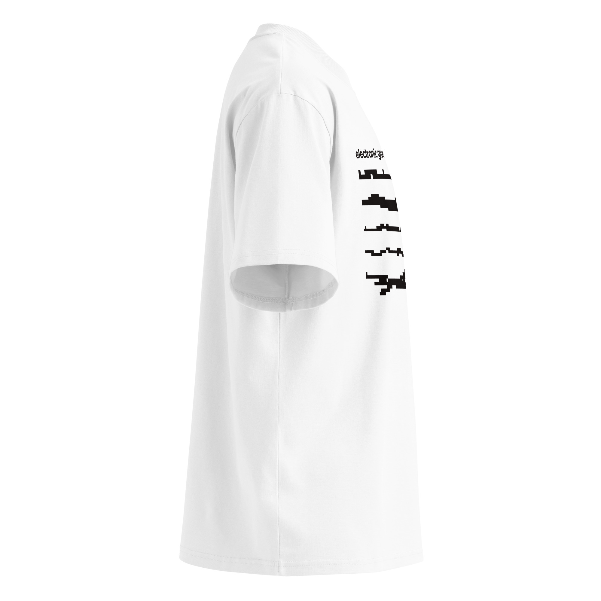 Bitmap Lines Unisex organic oversized high neck t-shirt - Image 4